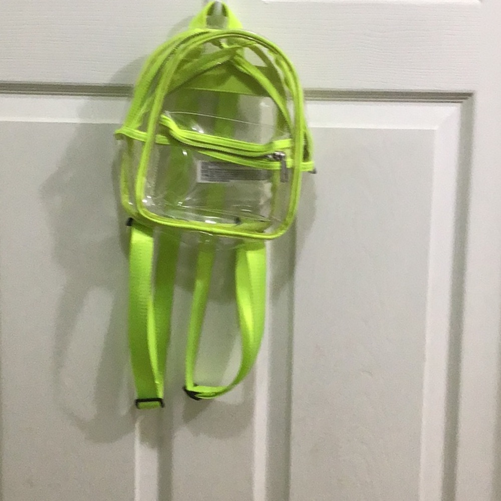 Forever 21 Neon Yellow Clear Mini Backpack